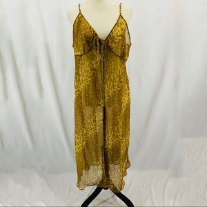 Ashley Stewart Sheer Animal Print Tie Front